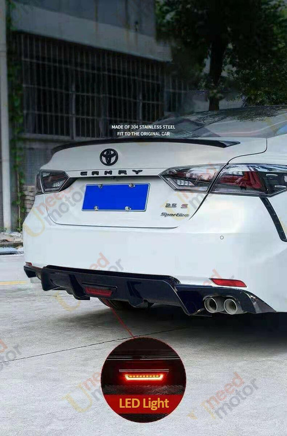 Se adapta al alerón del parachoques trasero del Toyota Camry 2018-2023, difusor inferior con luz LED 