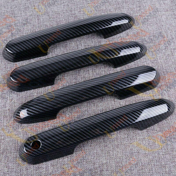 Fit 2019-2021 Toyota Highlander Car Side Door Handle Cover Trim (Carbon Fiber Print)