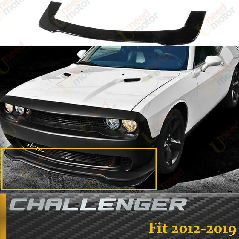 Fits 2012-2019 Dodge Challenger SXT SRT Front Bumper Lip Spoiler Splitter (Gloss Black)