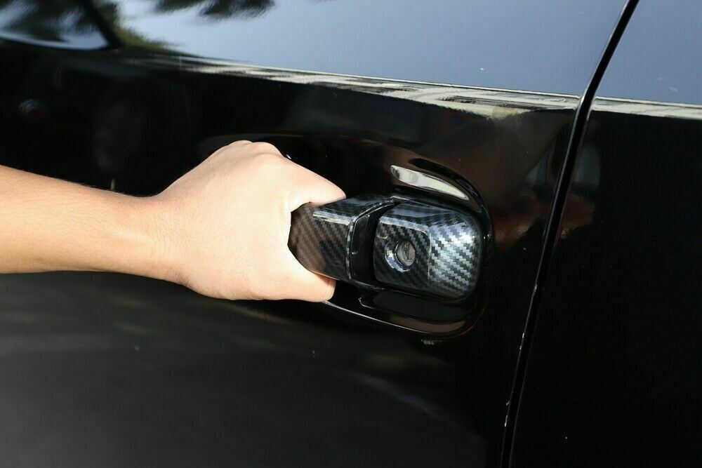 Fit 2010-2021 Toyota 4Runner Door Handle Covers Trim ABS Carbon Fiber (Carbon Fiber Print)