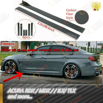 Extensiones de faldón lateral de carrocería con labios de panel basculante compatibles con ACURA Sedán COUPE 