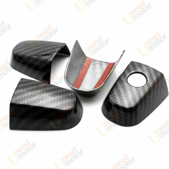 Cubierta de manija de puerta lateral compatible con Honda CR-V 2012-2016 (impresión de fibra de carbono, Smart Holes) 