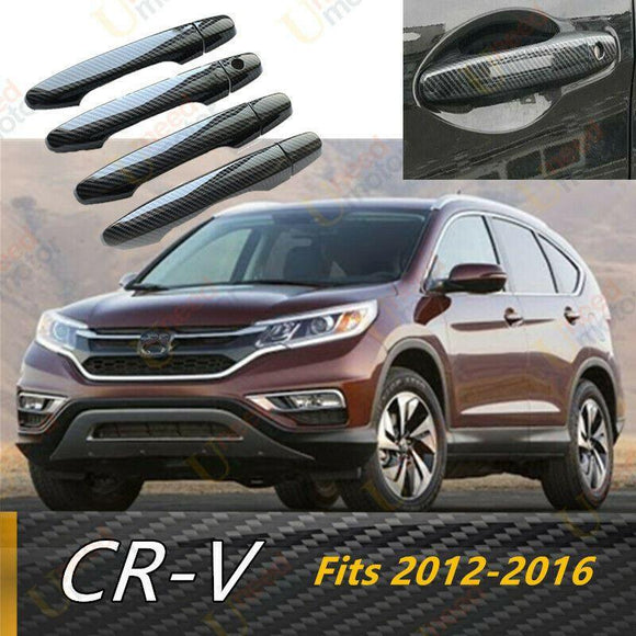 Fit 2012-2016 Honda CR-V Side Door Handle Cover (Carbon Fiber Print)