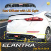 For Hyundai Elantra 2016-2018 Rear Bumper Lip Diffuser Body kit Matte Black LED