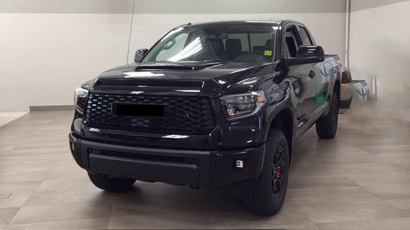 Se adapta a Toyota Tundra PRO style 2014-2021 Parrilla delantera Parachoques Capó Parrilla negra (negra) 