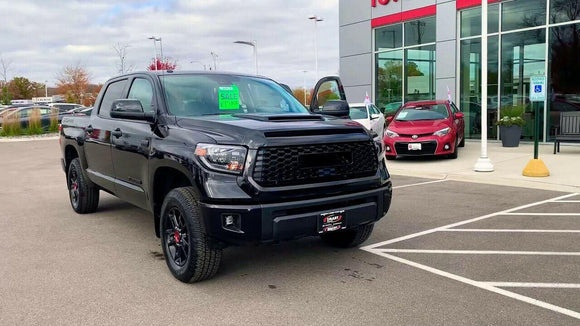 Se adapta a Toyota Tundra PRO style 2014-2021 Parrilla delantera Parachoques Capó Parrilla negra (negra) 