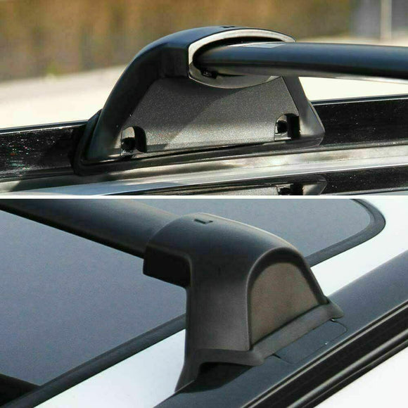 Fit 2017-2021 Honda CRV Black Roof Rack Rail + Top Cross Bars Set Luggage Carrier