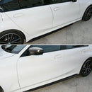 Fit 2012-2018 BMW 3 Series F30 F31 M Style Black Side Skirts (Carbon Fiber Print)-4