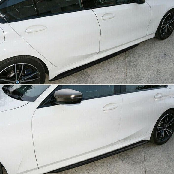 Fit 2012-2018 BMW 3 Series F30 F31 M Style Black Side Skirts (Carbon Fiber Print)