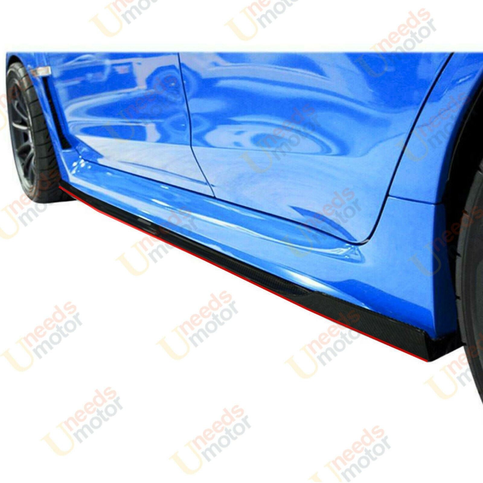 Kit de cuerpo de faldones laterales para Subaru Impreza WRX STI 2015-2021 (borde negro brillante rojo)