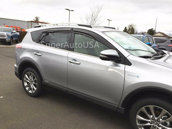 Fit 2013-2018 TOYOTA Rav4 3D Mugen Style Vent Window Visors Rain Sun Wind Guards Shade Deflectors