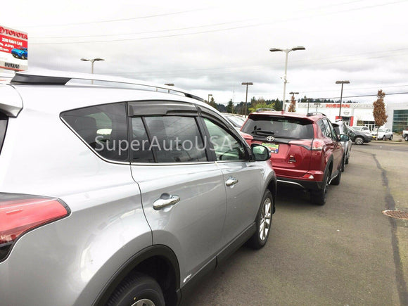 Fit 2013-2018 TOYOTA Rav4 3D Mugen Style Vent Window Visors Rain Sun Wind Guards Shade Deflectors
