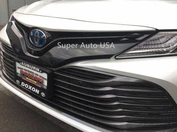 Se adapta a la rejilla delantera del automóvil Toyota Camry 2018-2023, moldura de cubierta (impresión de fibra de carbono) 