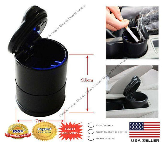 Universal LED Ashtray Auto Car Truck Ash Cylinder Holder Portable Vehicle Ashtray (Blue)