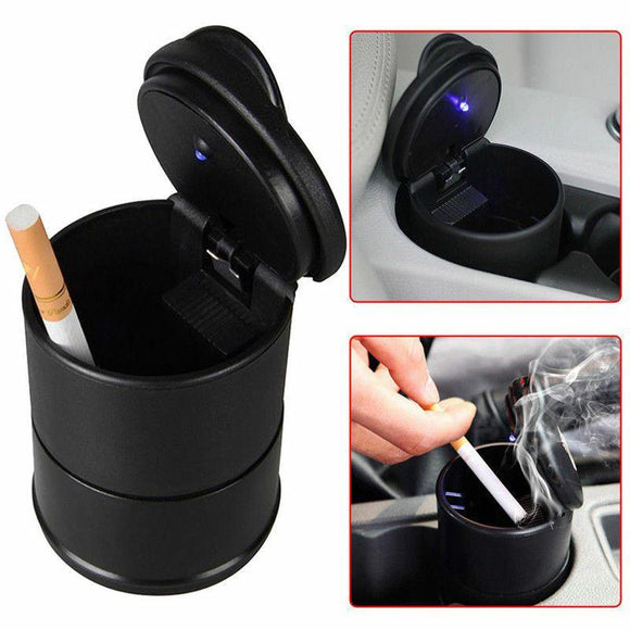 Universal LED Ashtray Auto Car Truck Ash Cylinder Holder Portable Vehicle Ashtray (Blue)