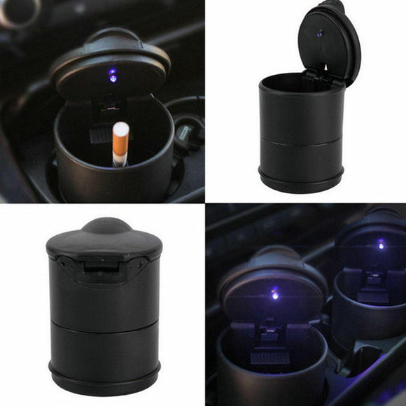 Universal LED Ashtray Auto Car Truck Ash Cylinder Holder Portable Vehicle Ashtray (Blue)