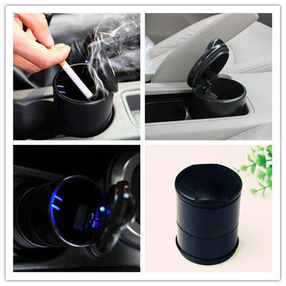 Universal LED Ashtray Auto Car Truck Ash Cylinder Holder Portable Vehicle Ashtray (Blue)