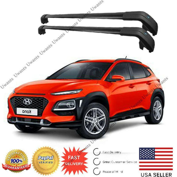 Barra transversal para portaequipajes de techo superior plateada para Hyundai Kona 2018-2021 (negra) 