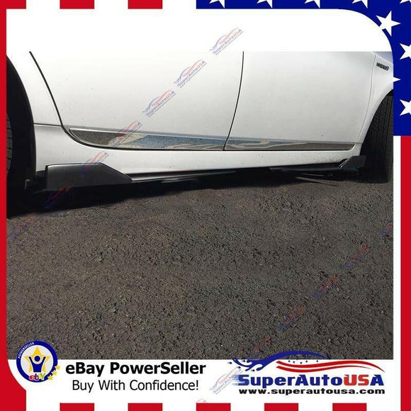 Universal Side Skirts Body Kit Rocker Panels Splitters Winglet Wings (Black, 4 pcs)