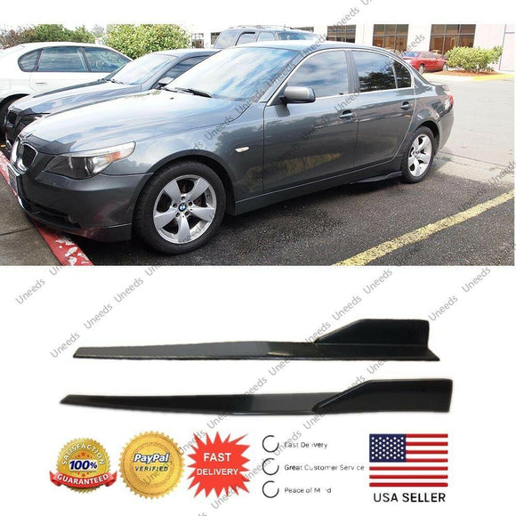 Universal Side Skirts Body Kit Rocker Panels Splitters Wings (Carbon Fiber Print)