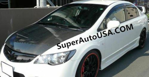 Compatible con Honda 8TH CIVIC SEDAN 2006-2011, viseras para ventanas con ventilación estilo Mugen 3D, protectores contra la lluvia, el sol y el viento, deflectores de sombra 