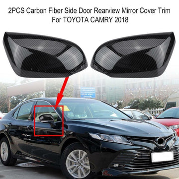 Embellecedor de cubierta de espejo retrovisor de puerta lateral para Toyota Camry 2018-23 (impresión de fibra de carbono) 