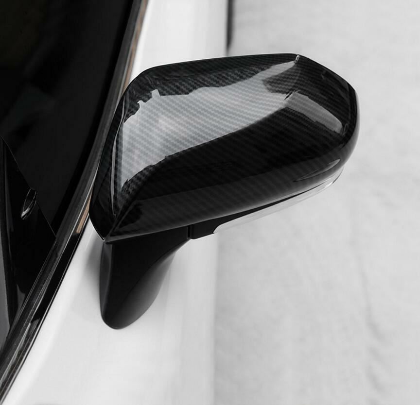 Fit 2018-23 Toyota Camry Side Door Rearview Mirror Cover Trim (Carbon Fiber Print) - 0