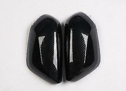 Fit 2018-23 Toyota Camry Side Door Rearview Mirror Cover Trim (Carbon Fiber Print)