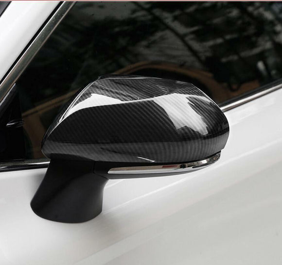 Fit 2018-23 Toyota Camry Side Door Rearview Mirror Cover Trim (Carbon Fiber Print)