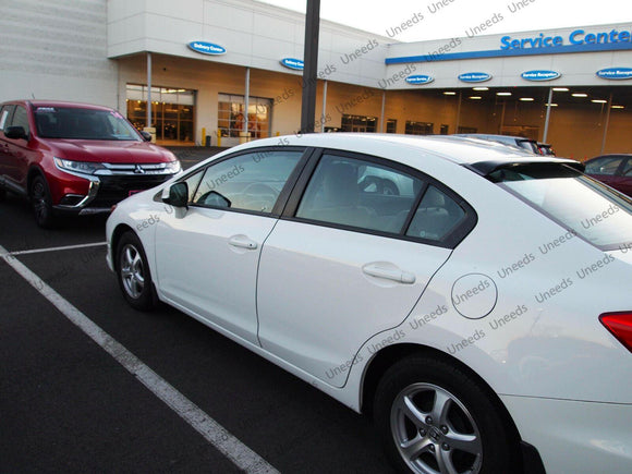 Fit 2012-2015 Honda Civic 4Dr ABS Black Rear Roof Window Visor Spoiler 3D JDM