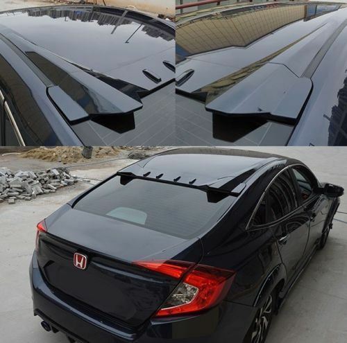 Visera para alerón de techo de ventana trasera para Honda CIVIC 10th Sedan 2016-2021 (negro brillante)