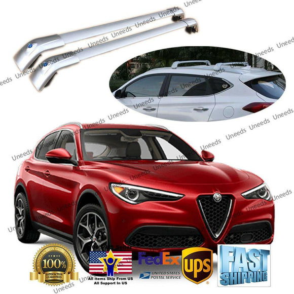 Barras transversales para portaequipajes de techo, color plata | Alfa Romeo Stelvio (17-19) 