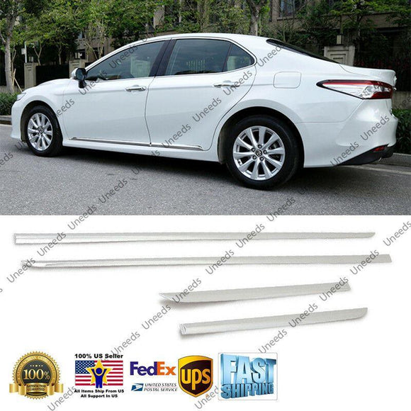 Fit 2018-2023 Toyota Camry ABS Body Side Door Molding Cover Trim Decor (Chrome)