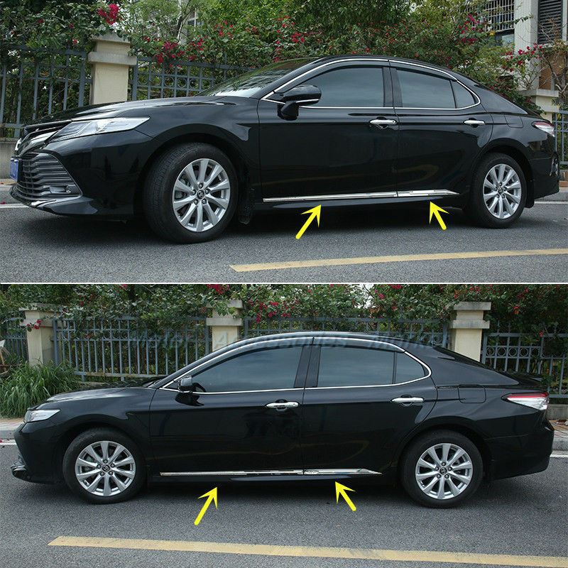 Ajuste 2018-2021 Toyota Camry ABS cuerpo puerta lateral moldura cubierta Trim Decor (cromo)