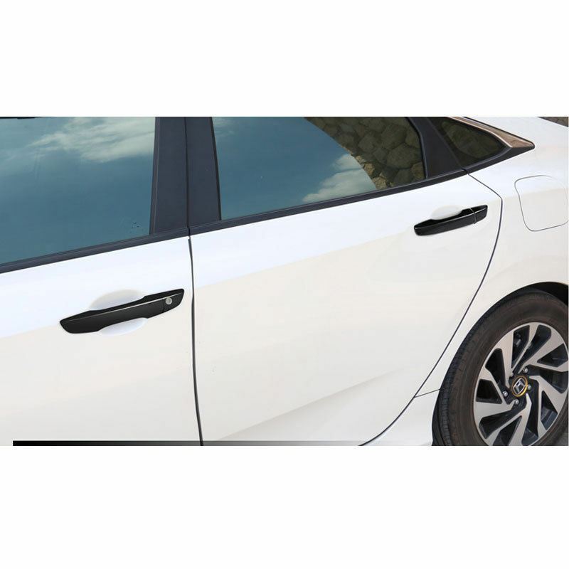 Ajuste del bisel de la cubierta de la manija de la puerta Honda Civic 2016-2020 (impresión de fibra de carbono, agujeros inteligentes)