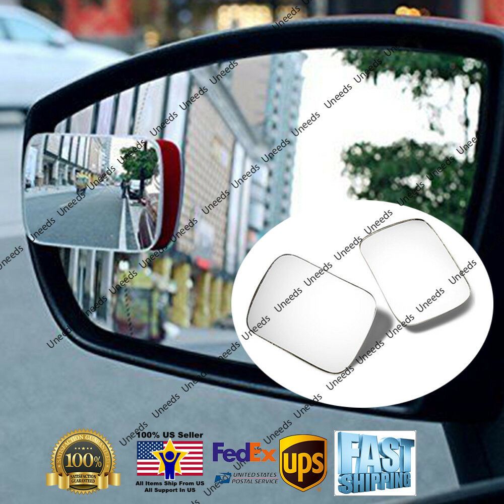 Universal 2 uds blanco punto ciego espejo gran angular retrovisor coche espejo lateral