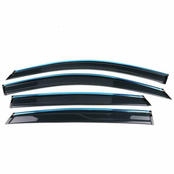 Compatible con WRX STI Impreza Sedan 2012-2021, molduras cromadas con clip, viseras para ventanas, protectores contra la lluvia, el sol y el viento, deflectores de sombra 