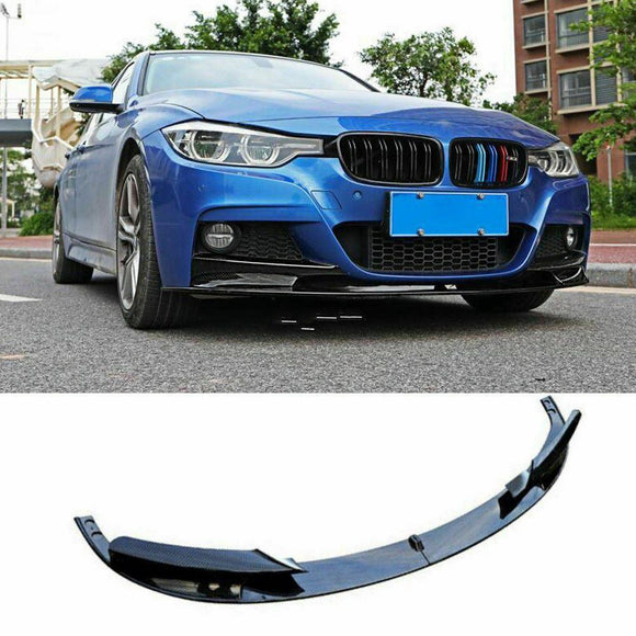 Parachoques delantero estilo M compatible con BMW F30 3 Series 2012-2018, borde inferior (impresión de fibra de carbono) 