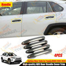 Fit 2019-2021 Toyota RAV4 Car Side Door Handle Cover Trim (Carbon Fiber Print, Smart Holes)-3