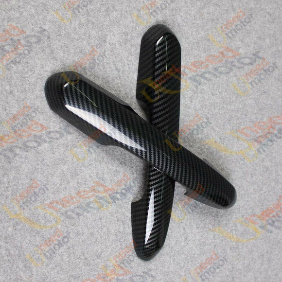 Fit 2019-2021 Toyota RAV4 Car Side Door Handle Cover Trim (Carbon Fiber Print, Smart Holes)