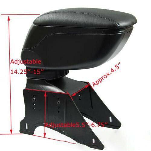 Universal Adjustable  Black Big Storage Armrest Box Center Console (Black)