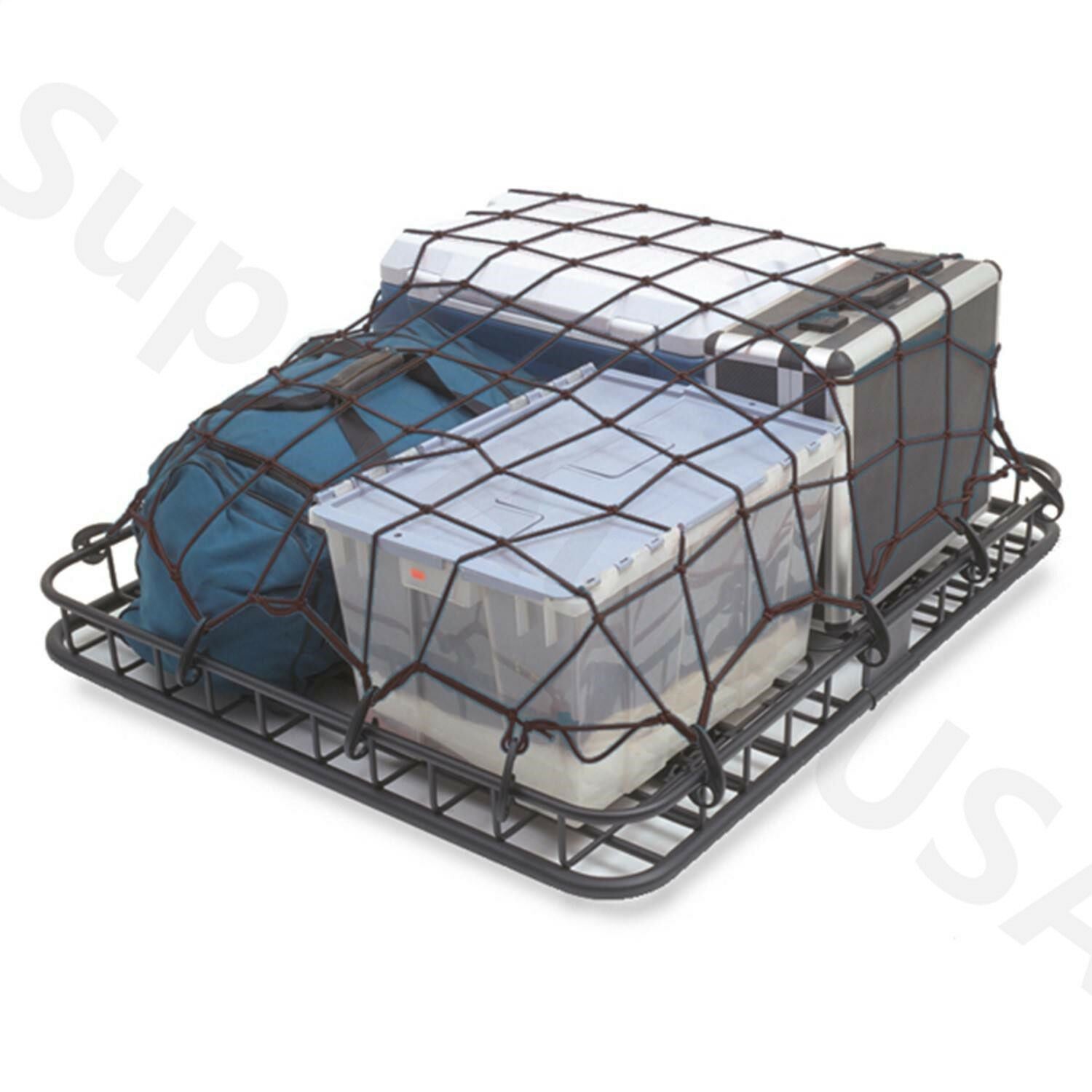 Universal SUV Cargo Net, Rugged Ridge, Roof Rack Stretch Net, Solid for Ford US - 0