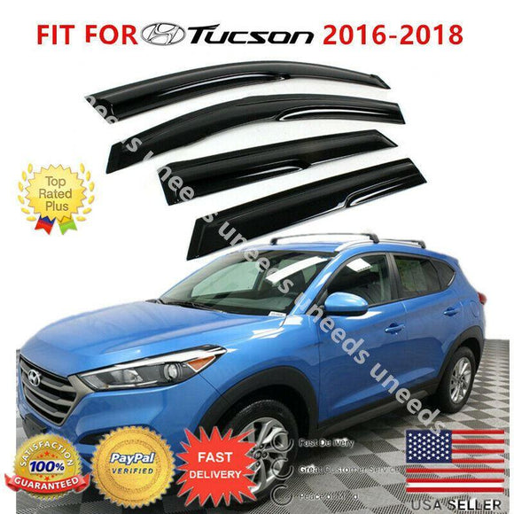 For Hyundai Tucson 2016-2018 3D Mugen Style Vent Window Visors Rain Sun Wind Guards Shade Deflectors