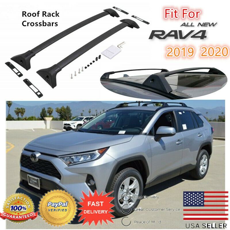 Compatible con 2019-2020 Toyota RAV4 OE Style Top Roof Rack Crossbars Holder Carrier