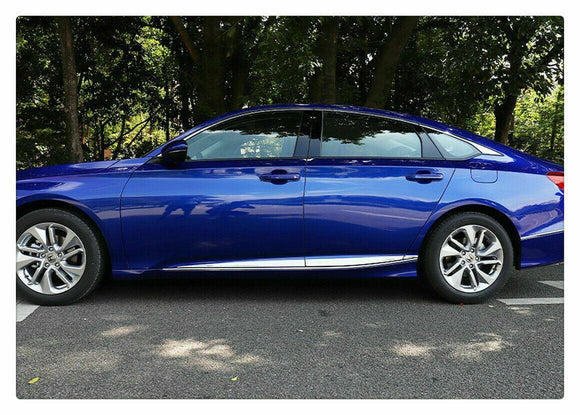 Fit 2018-2023 Honda Accord Stainless Steel Side Body Door Molding Trim (Chrome, 6 pcs)