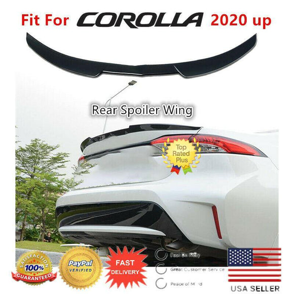 Fit 2020-2021 Toyota Corolla Rear Tail Trunk Spoiler Wing (Unpainted / Matte Black)