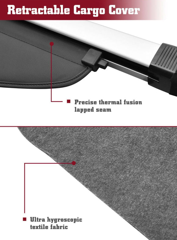 Se adapta a Infiniti QX50 2019-2020, cubierta de carga retráctil para baúl trasero y red gratuita (negra) 