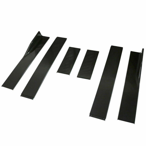 Fit BMW Side Skirt Extensions Splitters Lip Polypropylene 78.7"/2m (Gloss Black)