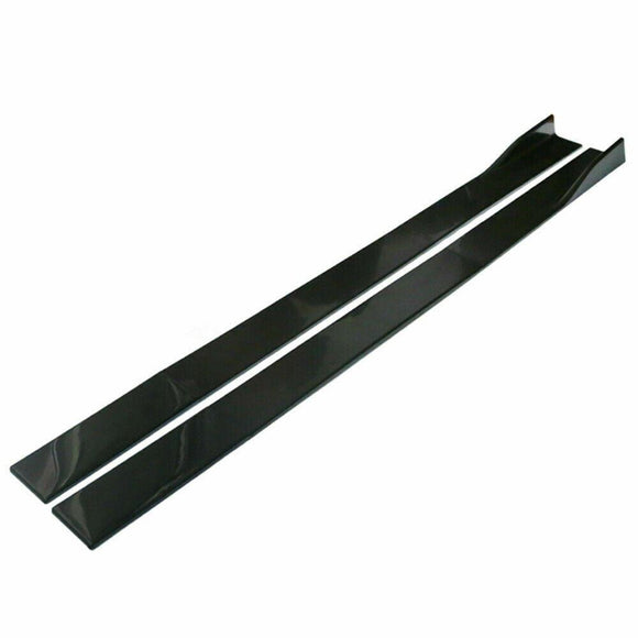Fit BMW Side Skirt Extensions Splitters Lip Polypropylene 78.7"/2m (Gloss Black)