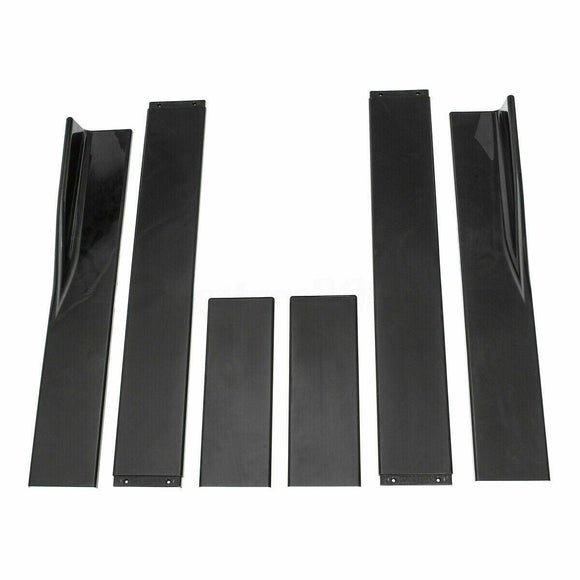 Fit BMW Side Skirt Extensions Splitters Lip Polypropylene 78.7"/2m (Gloss Black)